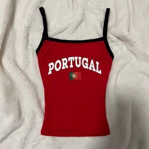 brandy melville red portugal tank top